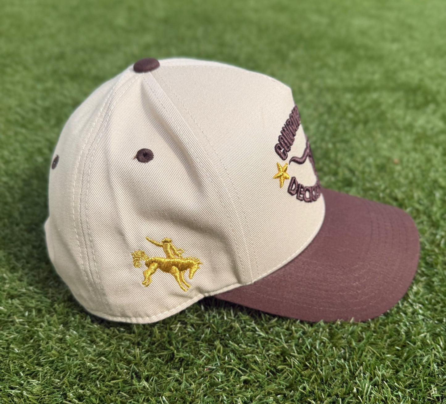 Cowboy Country - Rodeo Collection | Off-White & Brown | Pre-curved Snapback