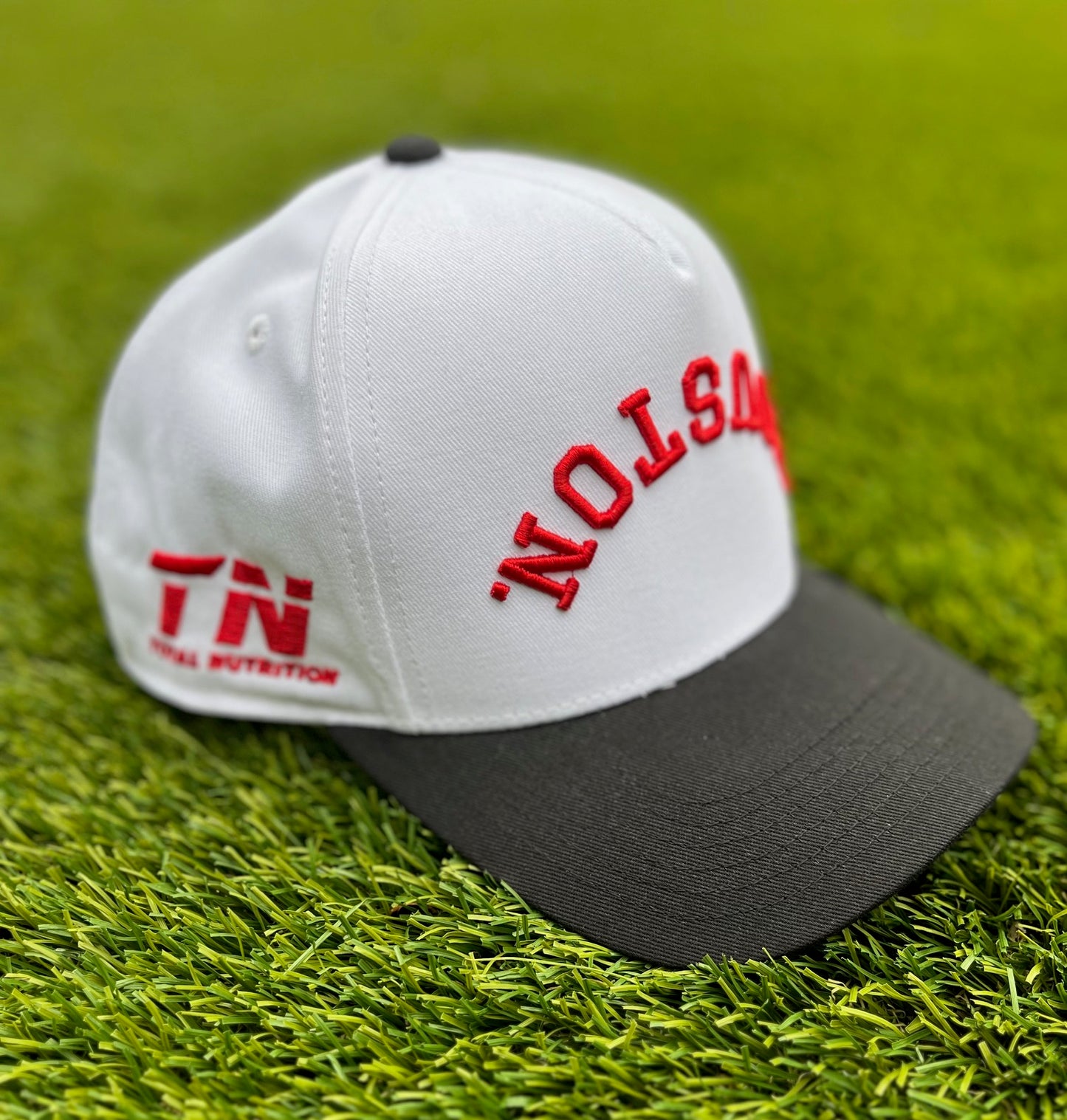 Total Nutrition HOUSTON. Collaboration | White/Black/Red | Pre-Curved Snapback