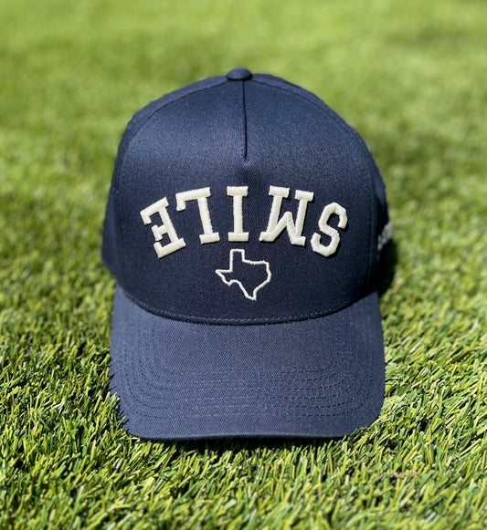 Smile Texas Custom Navy | Pre-Curved Snapback