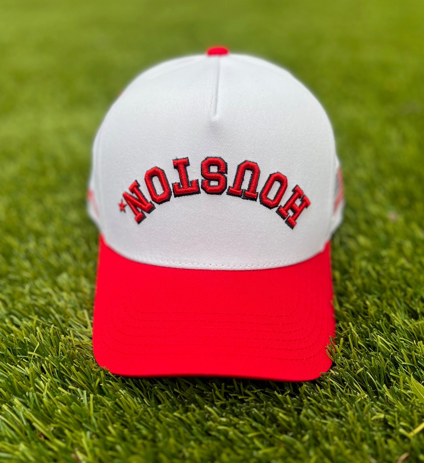 Patriotic Red | White with Navy & Red Stitching Two-Tone |  Pre-curved Snapback