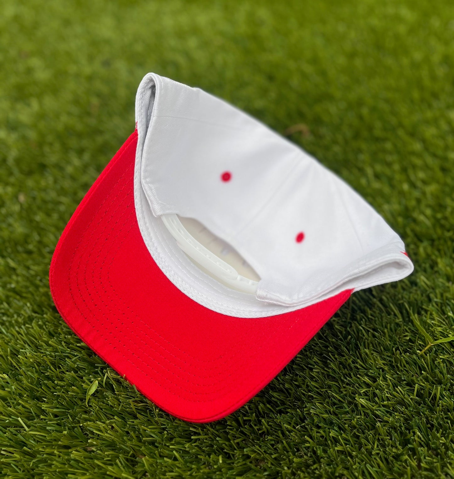 Patriotic Red | White with Navy & Red Stitching Two-Tone |  Pre-curved Snapback