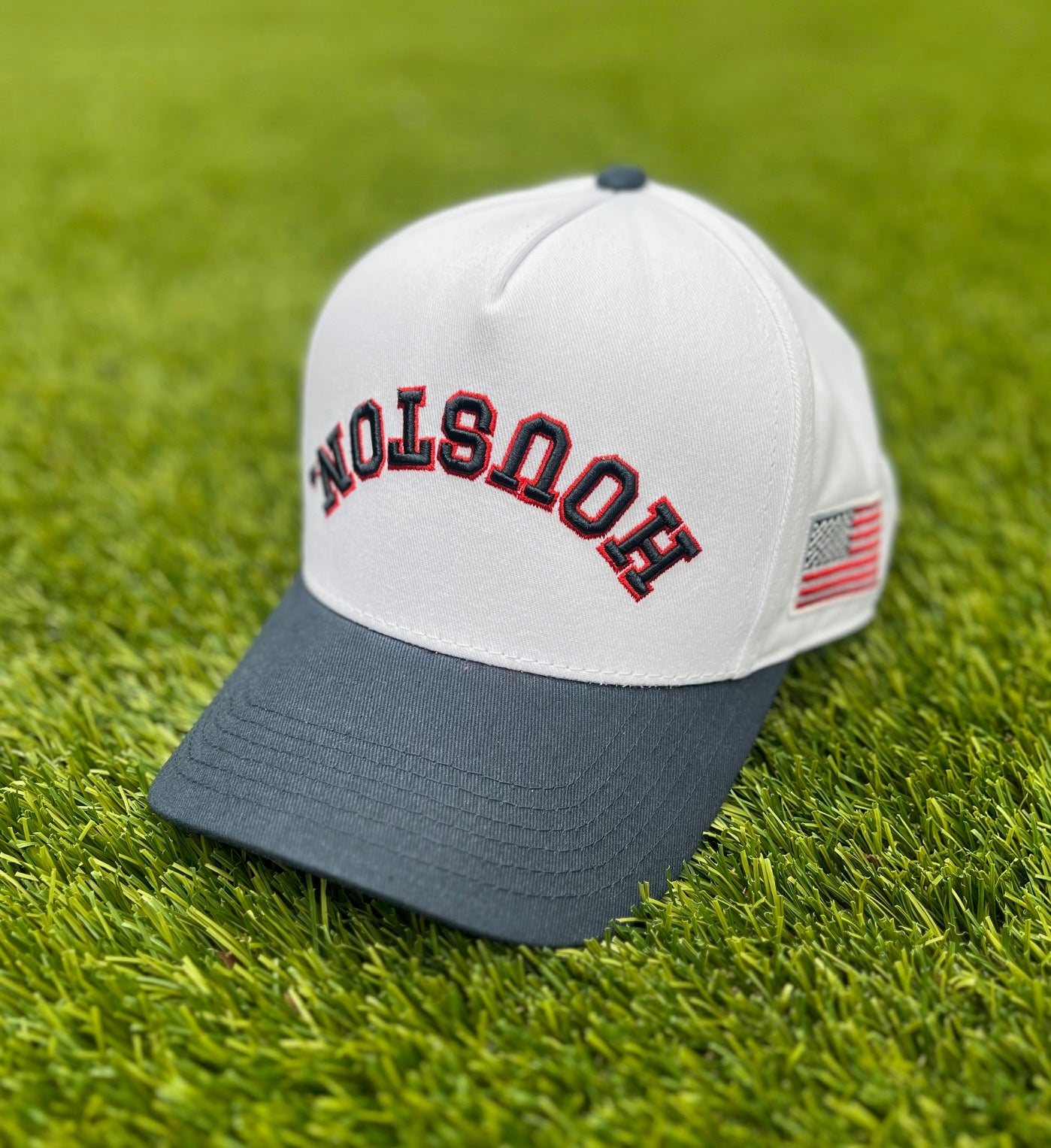 Patriotic Navy | White with Navy & Red Stitching Two-Tone |  Pre-curved Snapback