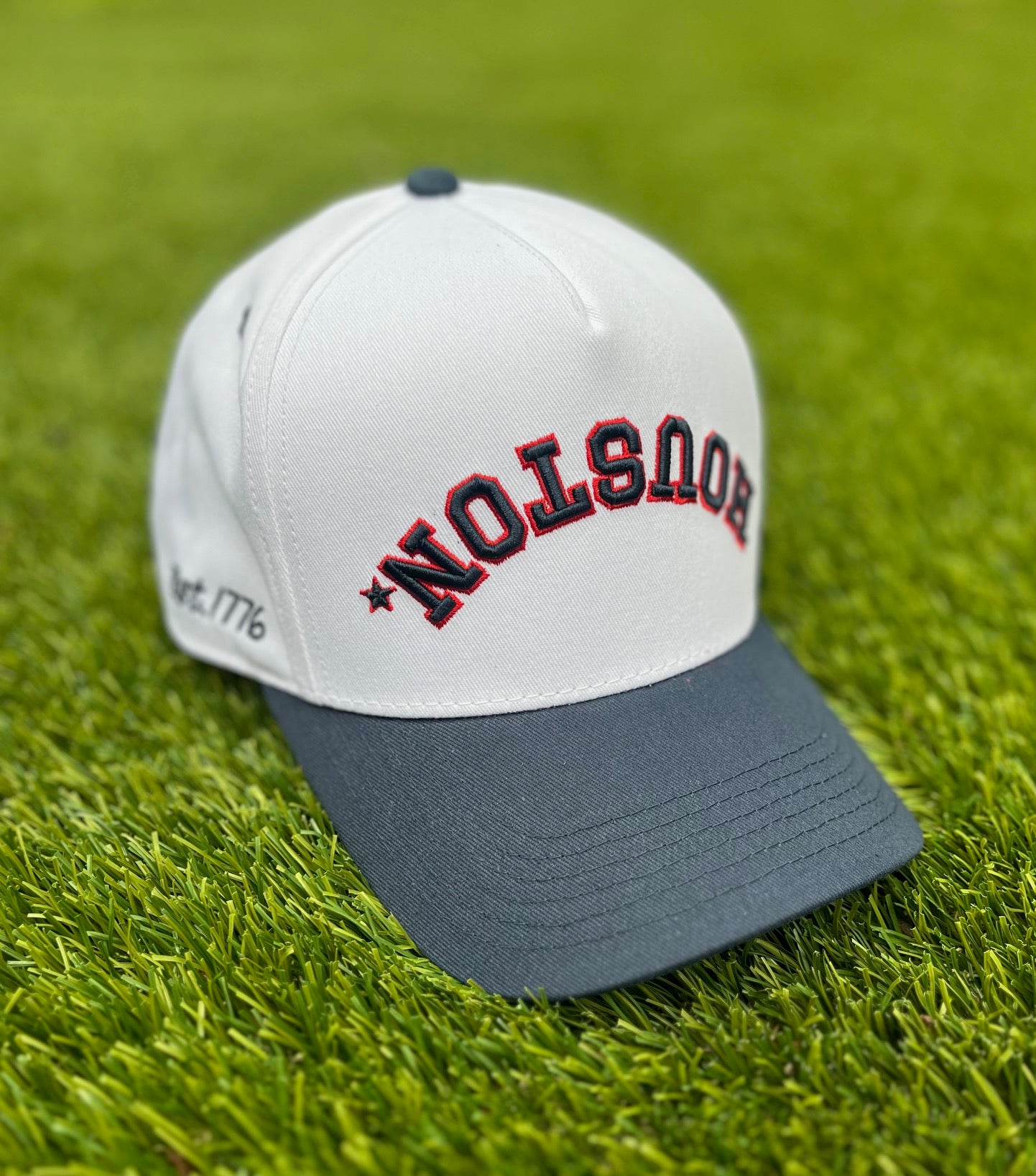 Patriotic Navy | White with Navy & Red Stitching Two-Tone |  Pre-curved Snapback