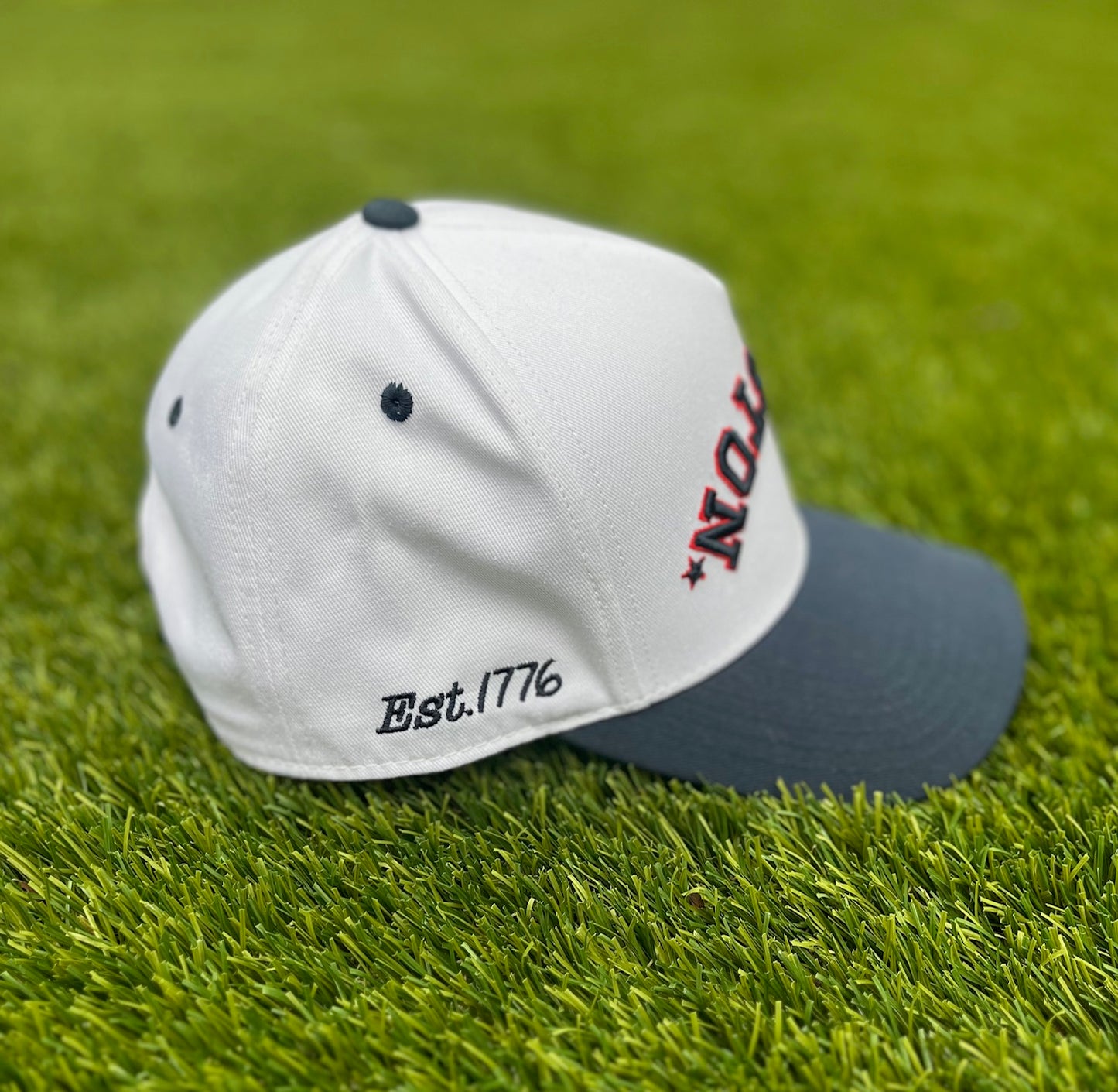 Patriotic Navy | White with Navy & Red Stitching Two-Tone |  Pre-curved Snapback