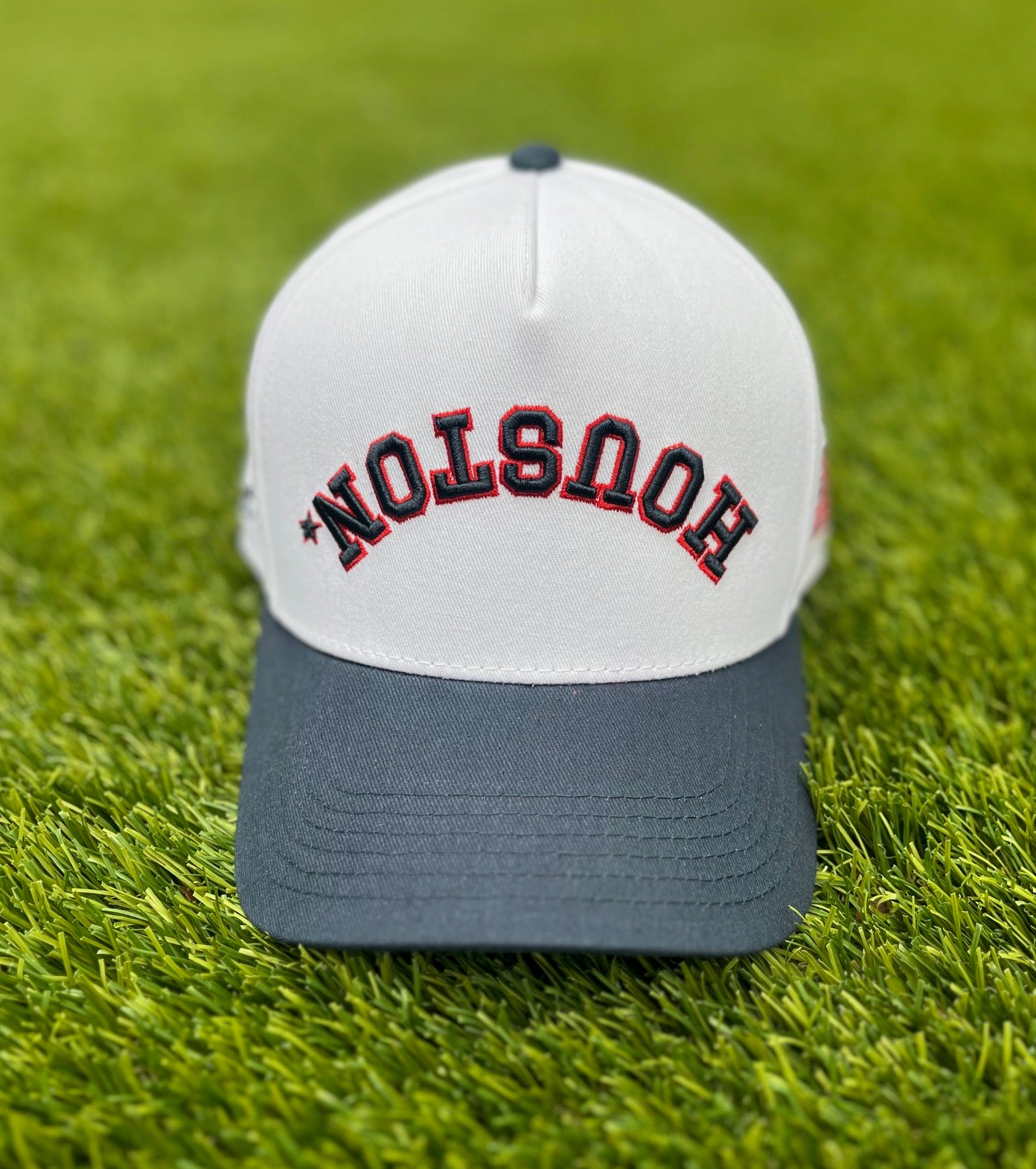 Patriotic Navy | White with Navy & Red Stitching Two-Tone |  Pre-curved Snapback