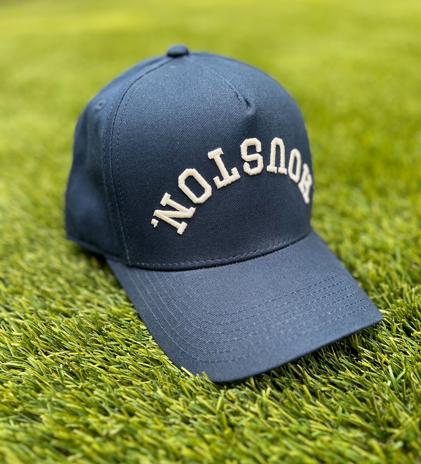 Navy with Off-White Stitching | Pre-curved Snapback