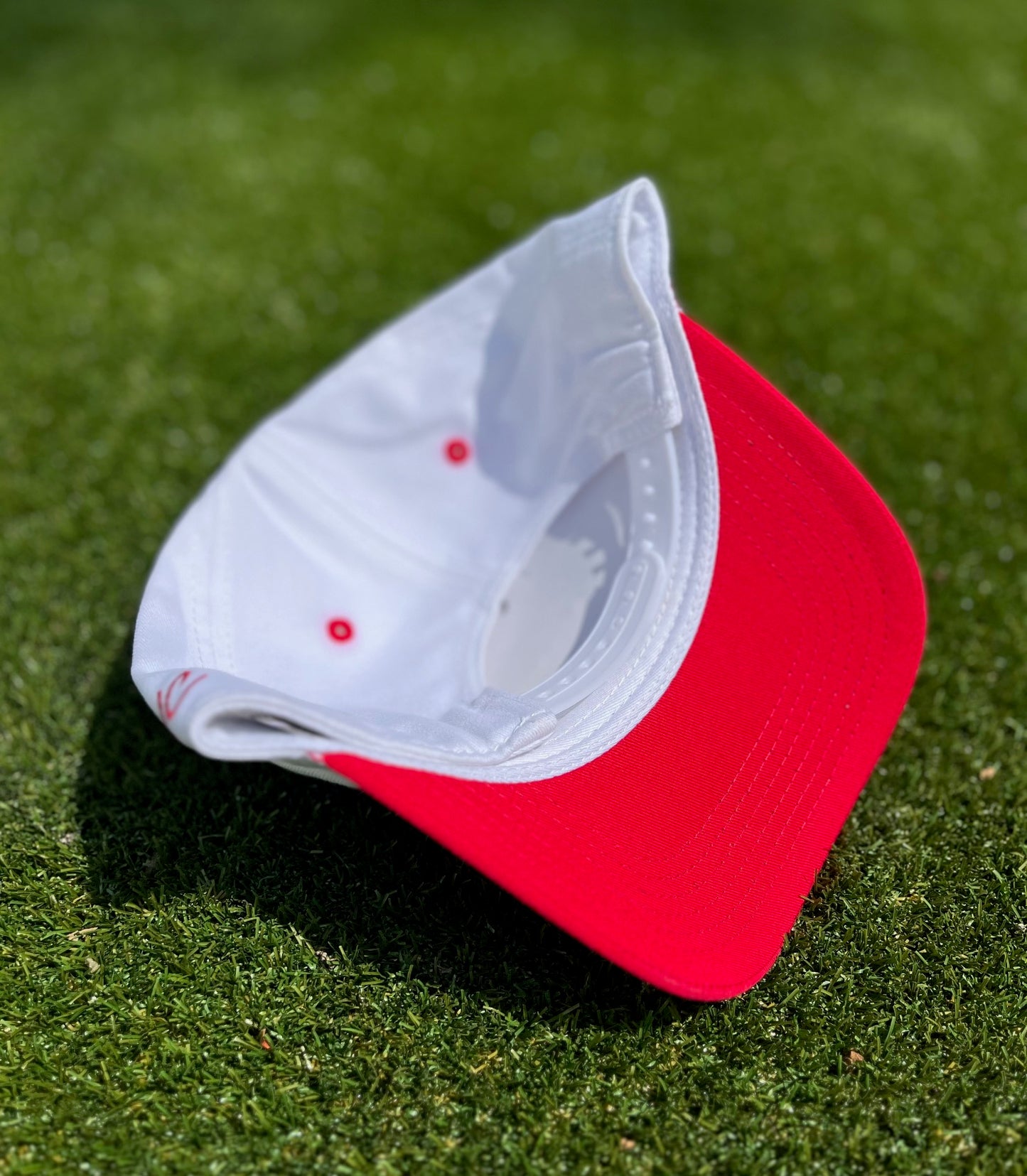 Millis Development Custom Hats - White/Red | Pre-Curved Snapback