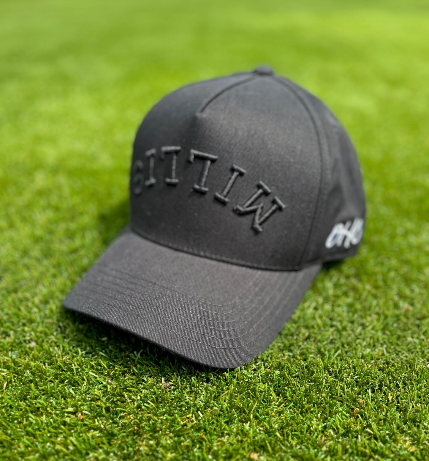 Millis Development Custom Hats - Black on Black | Pre-Curved Snapback