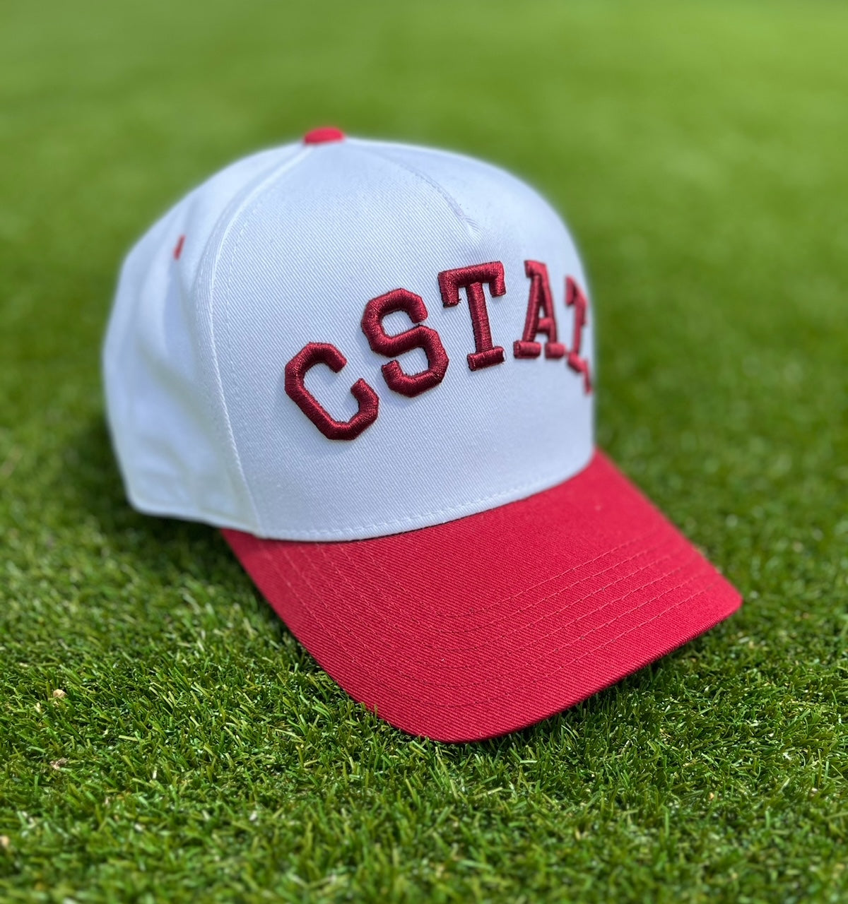 CSTAT Maroon & White Two-Tone | Pre-curved Snapback