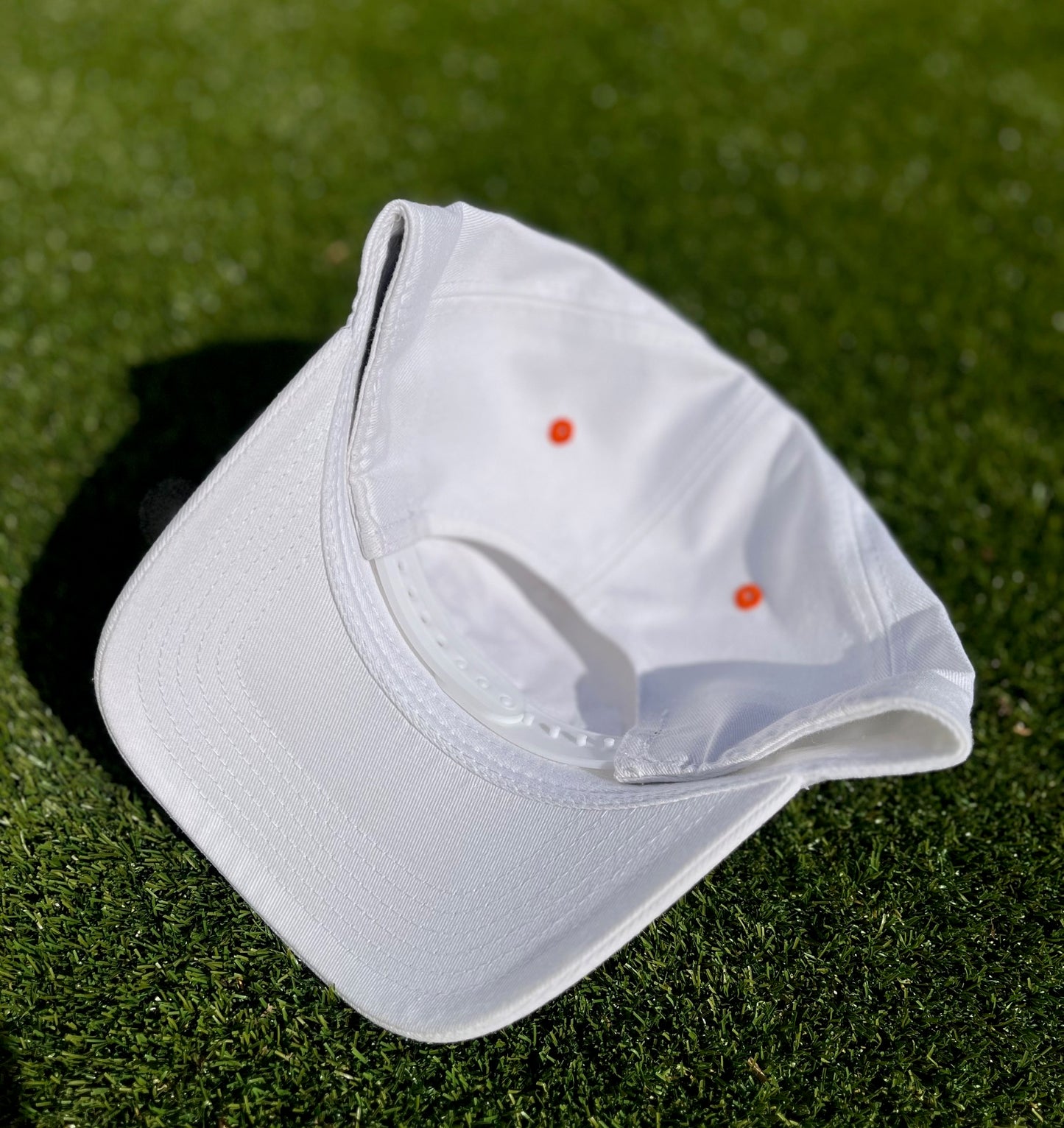 Texas - White with Burnt Orange Stitching | Pre-curved Snapback