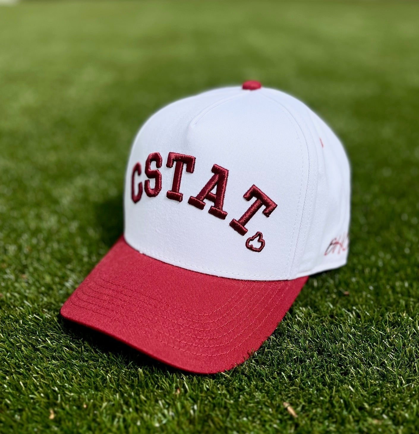 CSTAT Maroon & White Two-Tone | Pre-curved Snapback