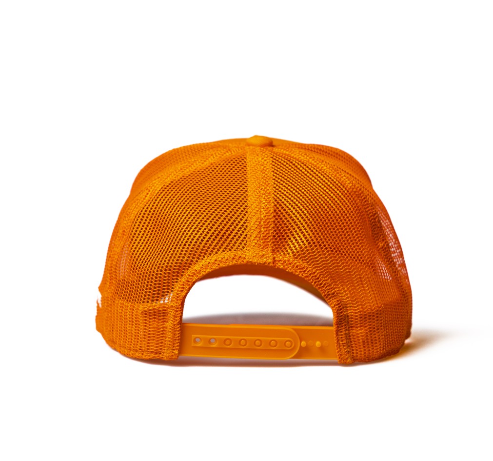 HOUSTON -  Rodeo Collection | Orange Trucker with White Stitching/Rope | Pre-curved Snapback