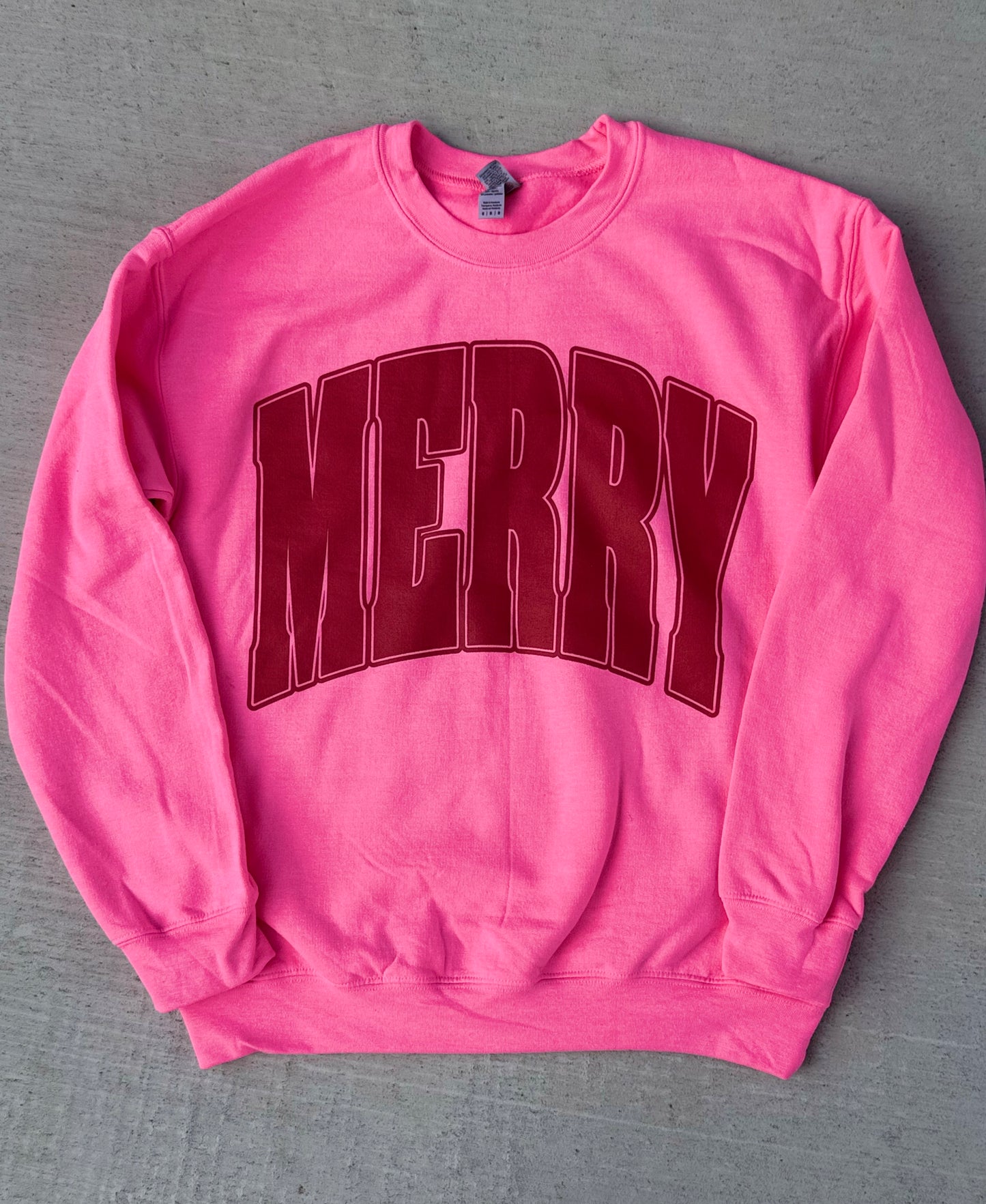 MERRY Sweatshirt | Pink with Red | Christmas Collection - LIVE NOW