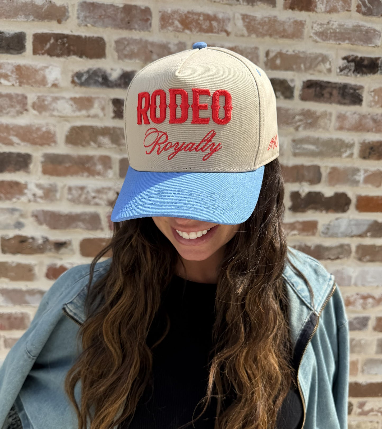 RODEO Royalty - Rodeo Collection | Off-White & Sky Blue + Melon | Pre-curved Snapback