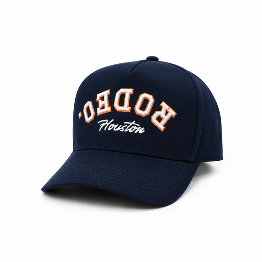 Houston Livestock & Rodeo | Custom Rodeo 100% Cotton Pre-curved Snapbacks - Navy