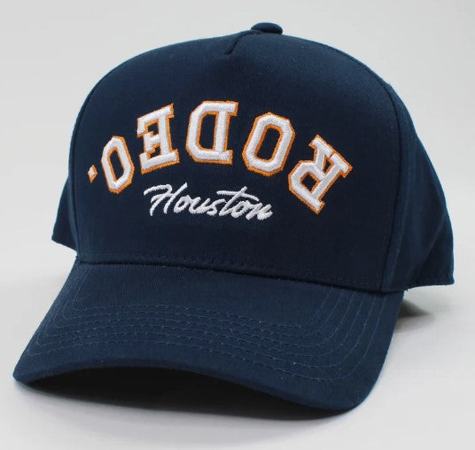 Houston Livestock & Rodeo | Custom Rodeo 100% Cotton Pre-curved Snapbacks - Navy