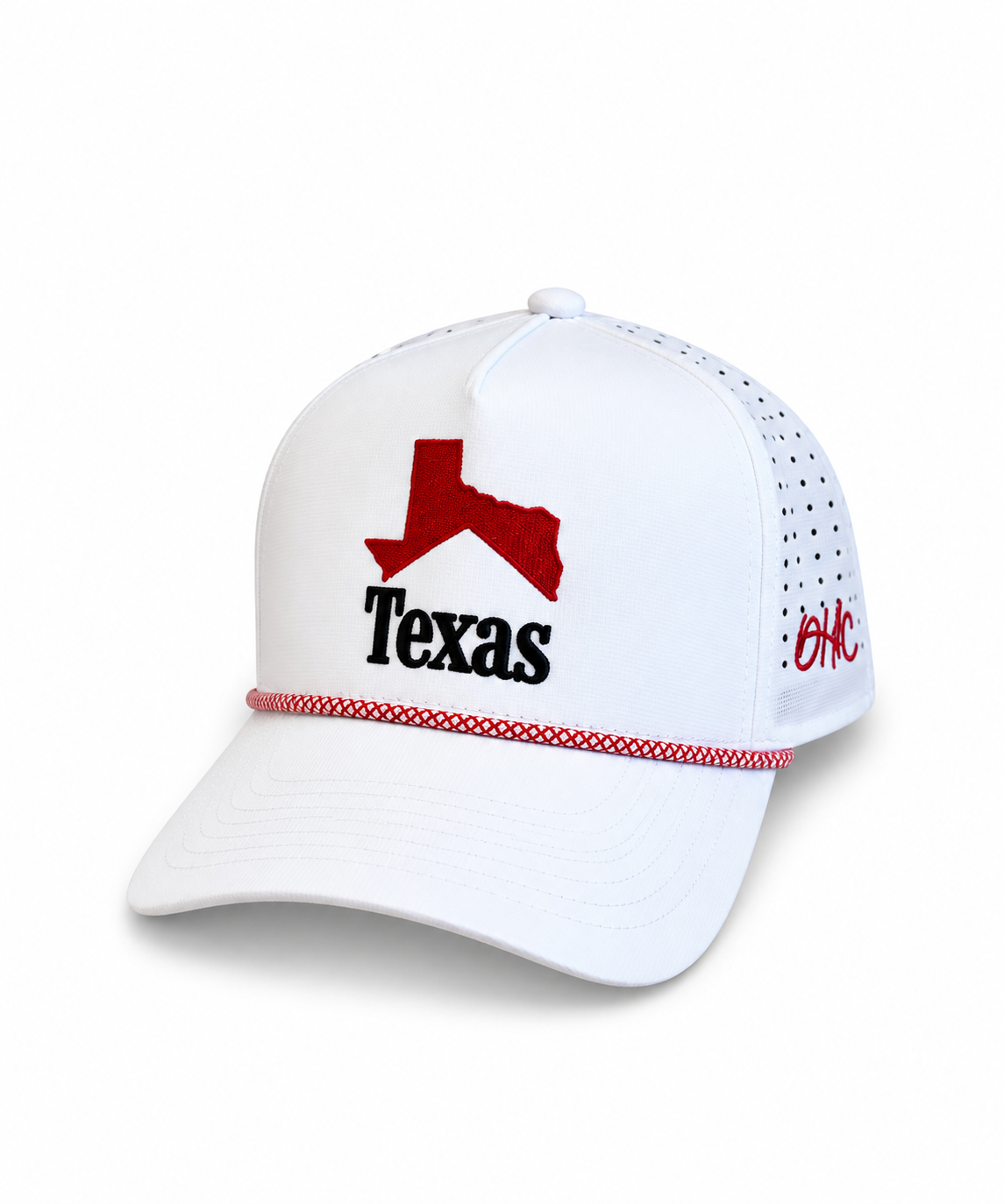 Texas Crest - White | White Premium Performance with Red/White Removable Rope | New Release