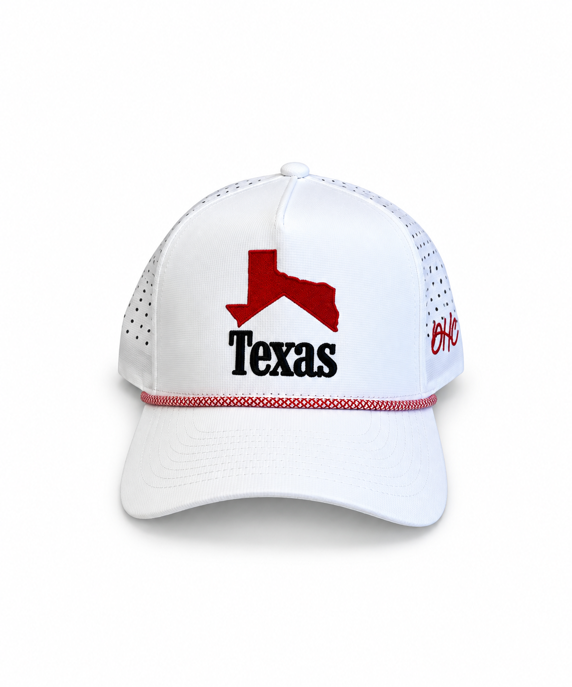 Texas Crest - White | White Premium Performance with Red/White Removable Rope | New Release
