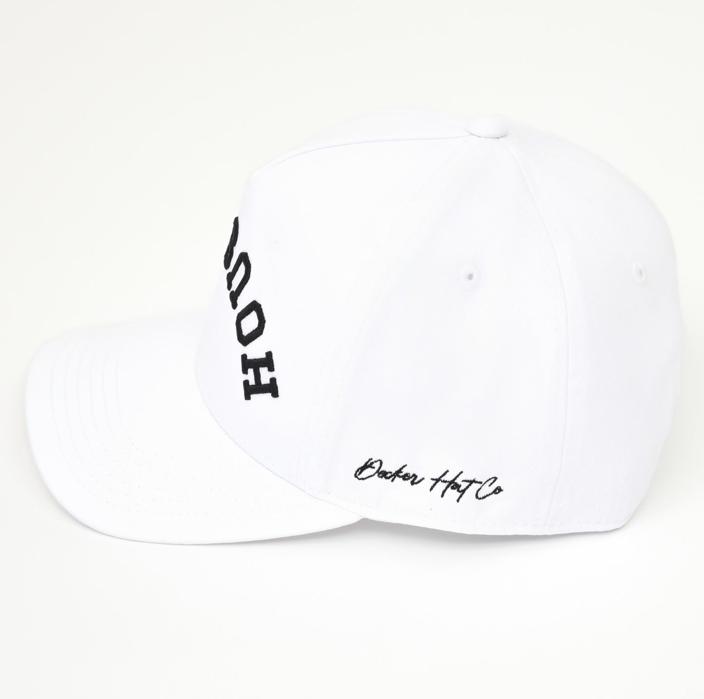 White with Black Stitching | Pre-curved Snapback