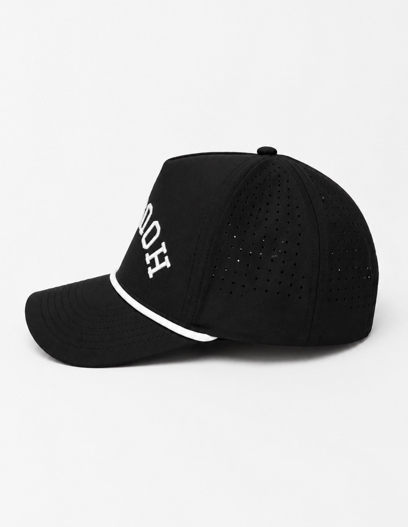 Black | Premium White Performance Snapback with White Removable Rope | BRAND NEW RELEASE