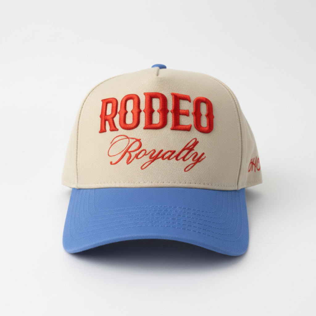 RODEO Royalty - Rodeo Collection | Off-White & Sky Blue + Melon | Pre-curved Snapback
