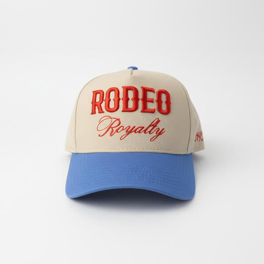 RODEO Royalty - Rodeo Collection | Off-White & Sky Blue + Melon | Pre-curved Snapback